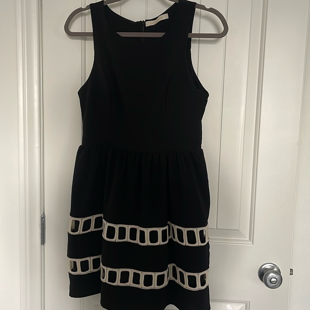 Everleigh sleeveless dress black with cream cut outs size medium
